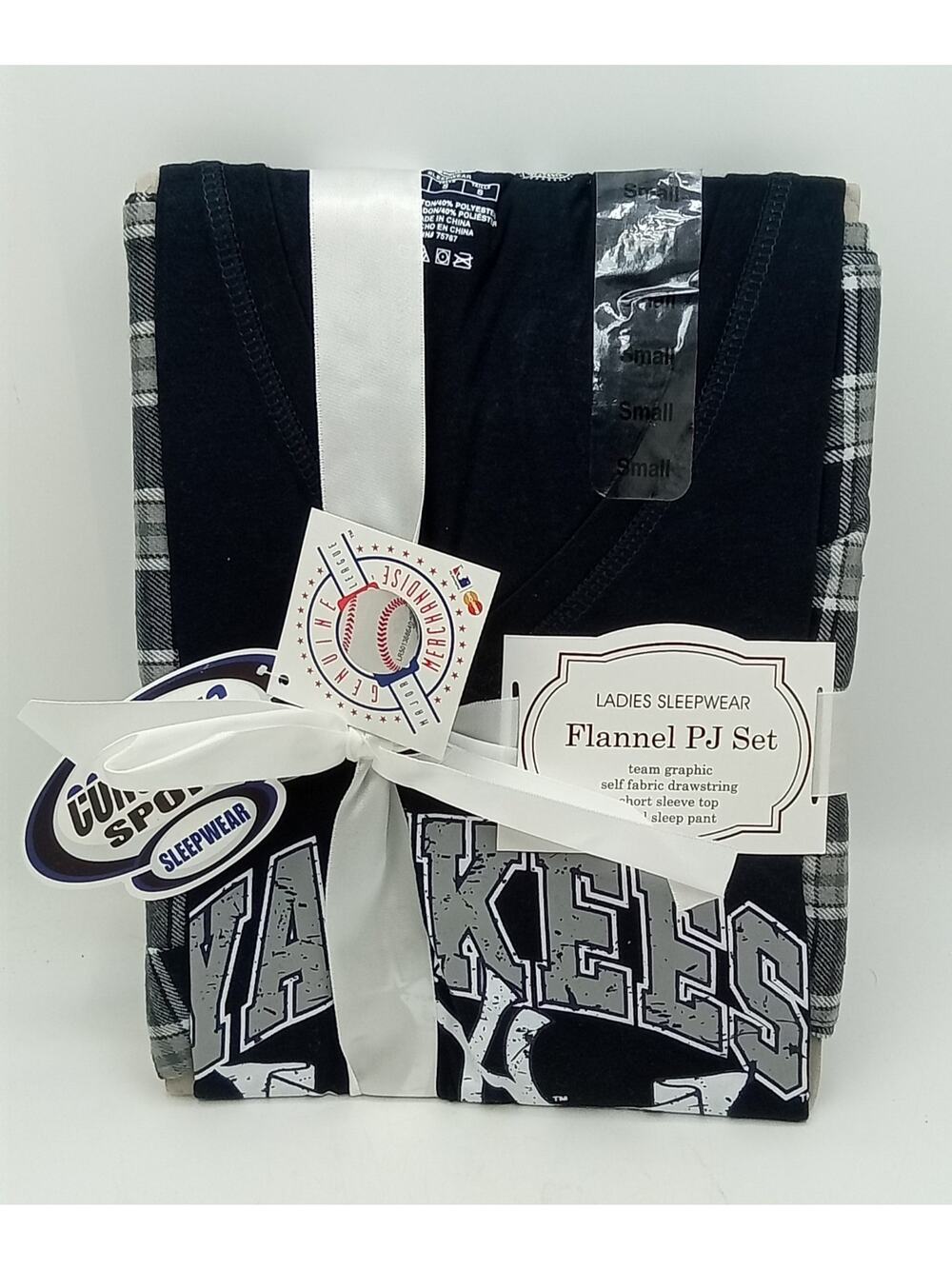 NY Yankees Concepts Sports Flannel PJ Set SS Top + Pants Women's Small